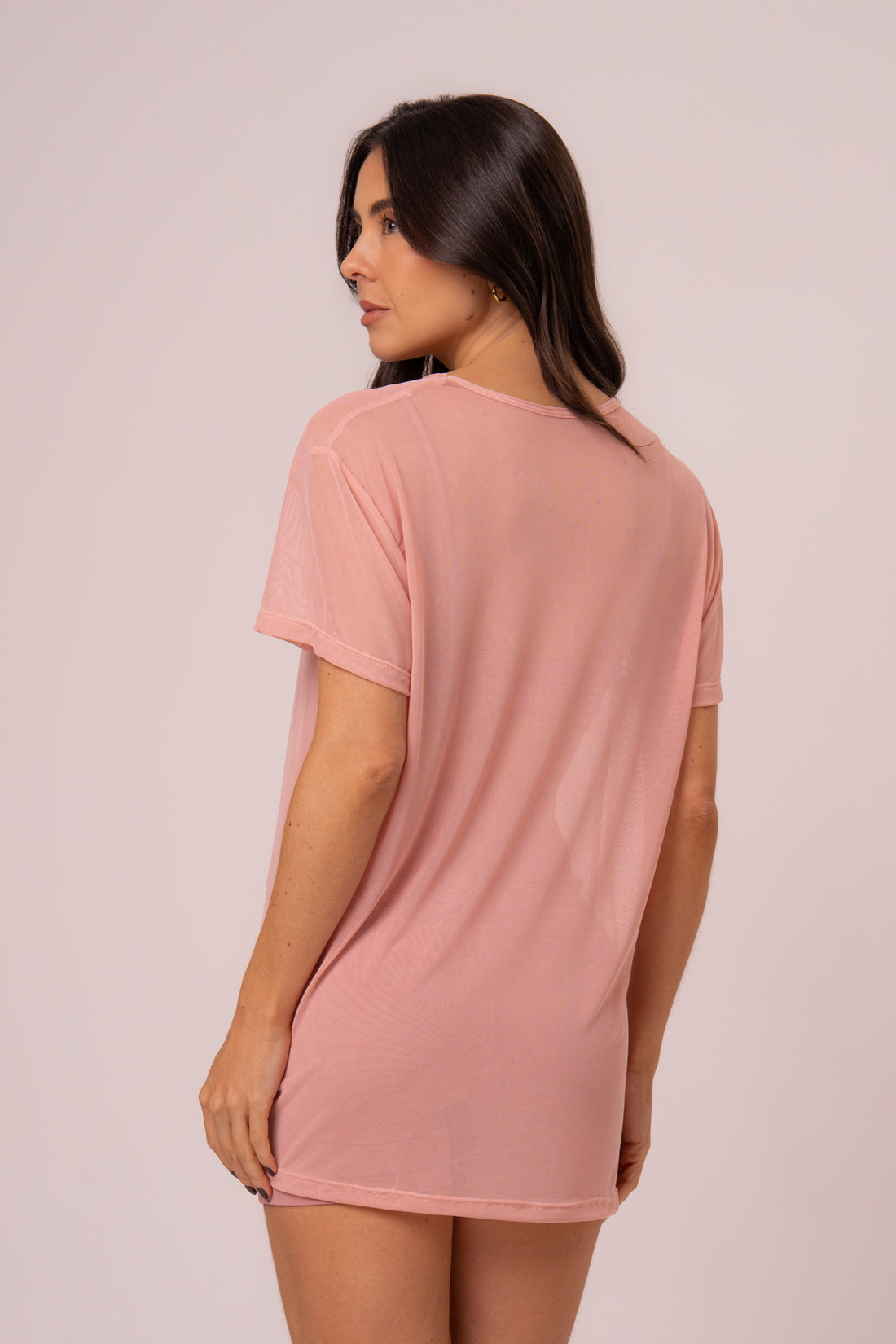 Blusa Tule Rosé