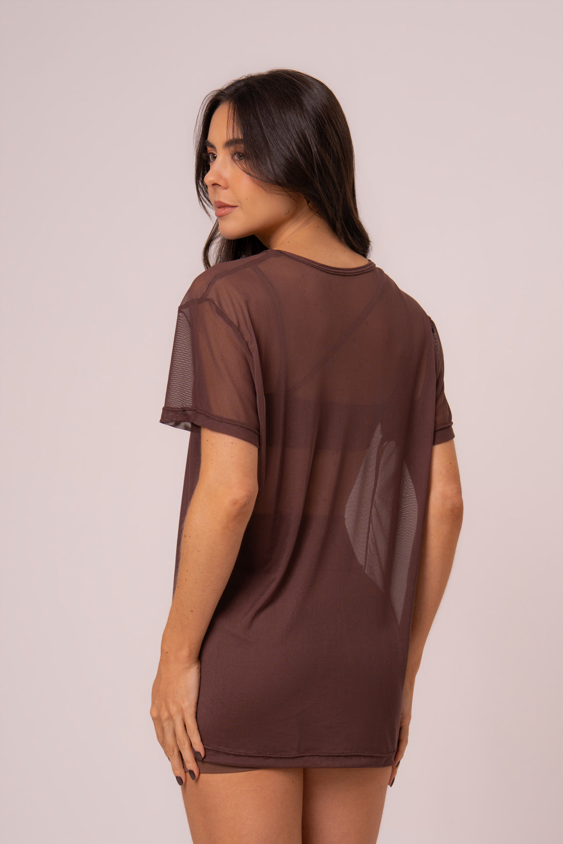 Blusa Tule Chocolate