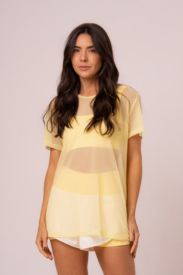 Blusa Tule Butter Yellow