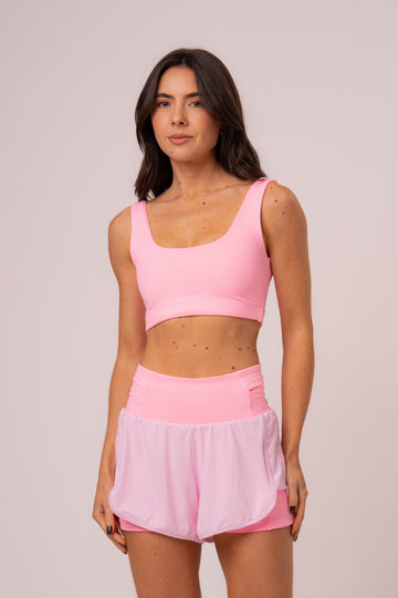 Conjunto Short Duplo e Top Soul Cosmo Rosa Chiclete