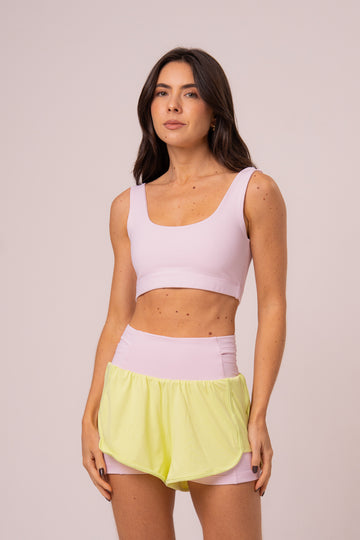 Conjunto Short Duplo e Top Soul Cosmo Rosa Pastel