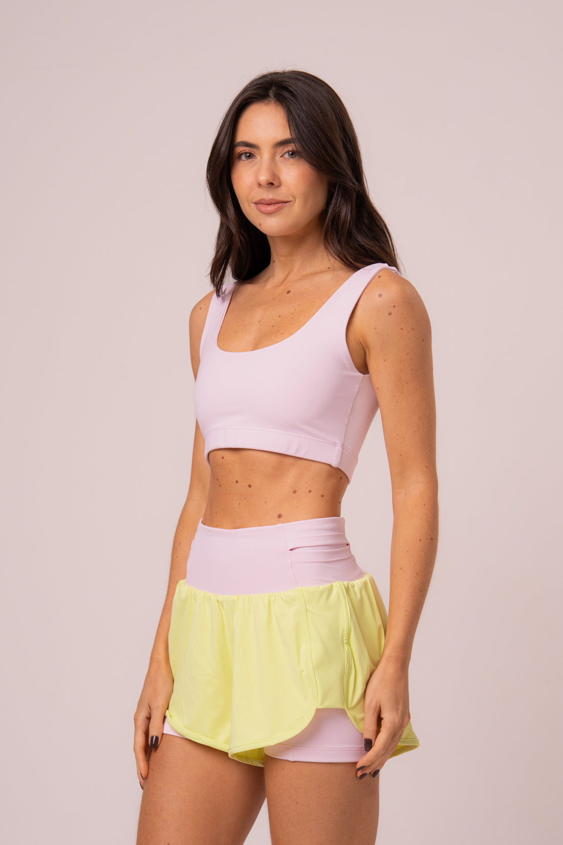 Conjunto Short Duplo e Top Soul Cosmo Rosa Pastel