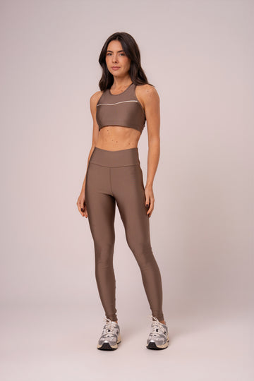 Conjunto Legging e Top Intense Glow Castanho