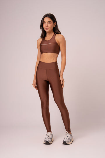 Conjunto Legging e Top Intense Glow Avelã