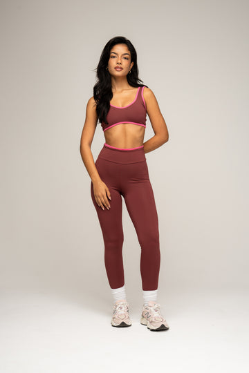 Conjunto Legging e Top Viés Cosmo Bordô