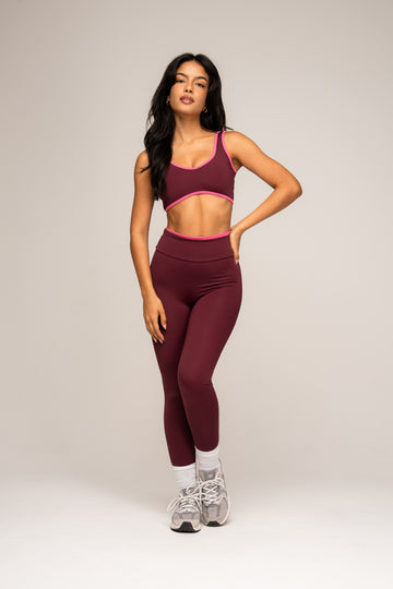 Conjunto Legging e Top Viés Cosmo Marsala
