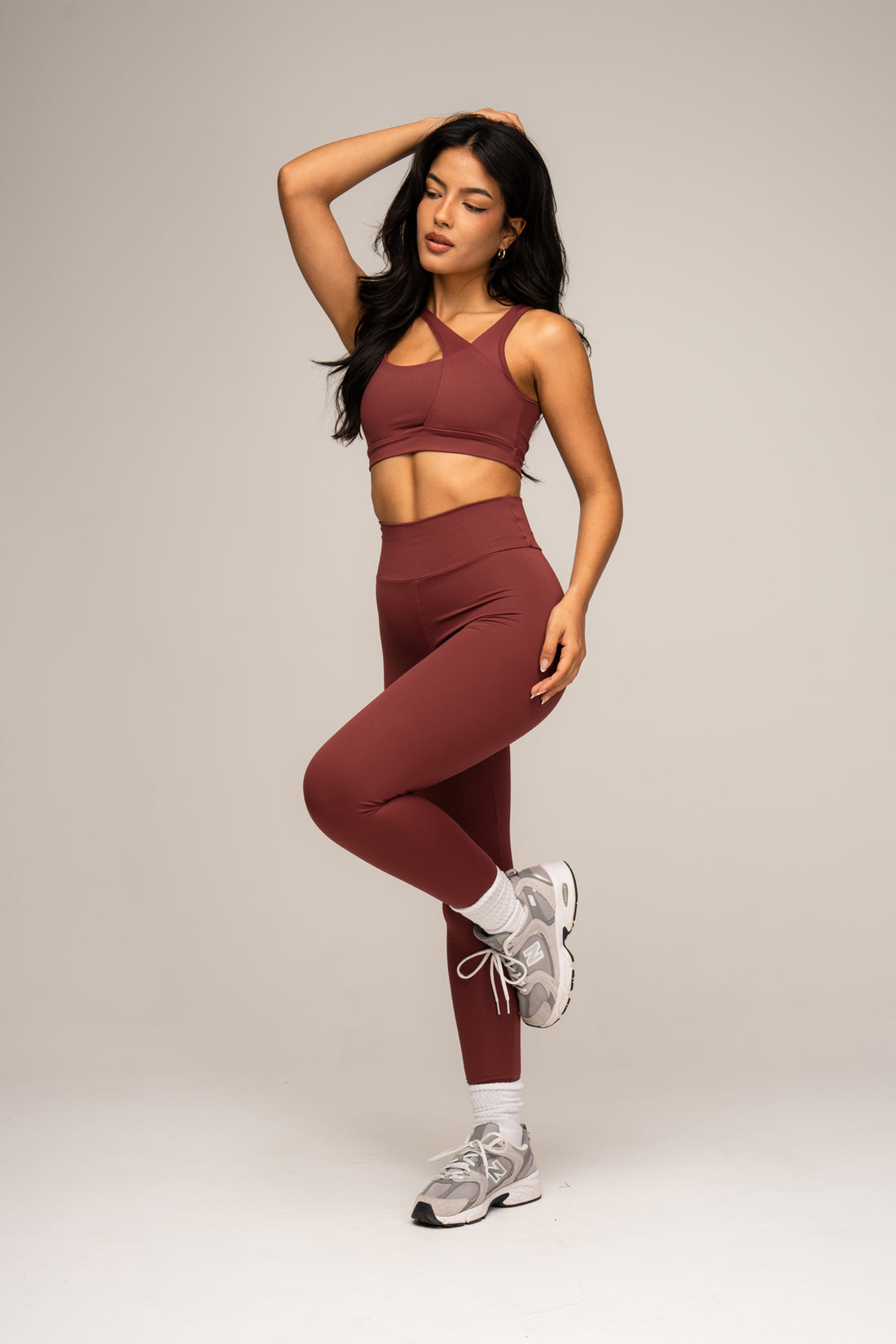 Conjunto Legging e Top Jolie Essentials Merlot