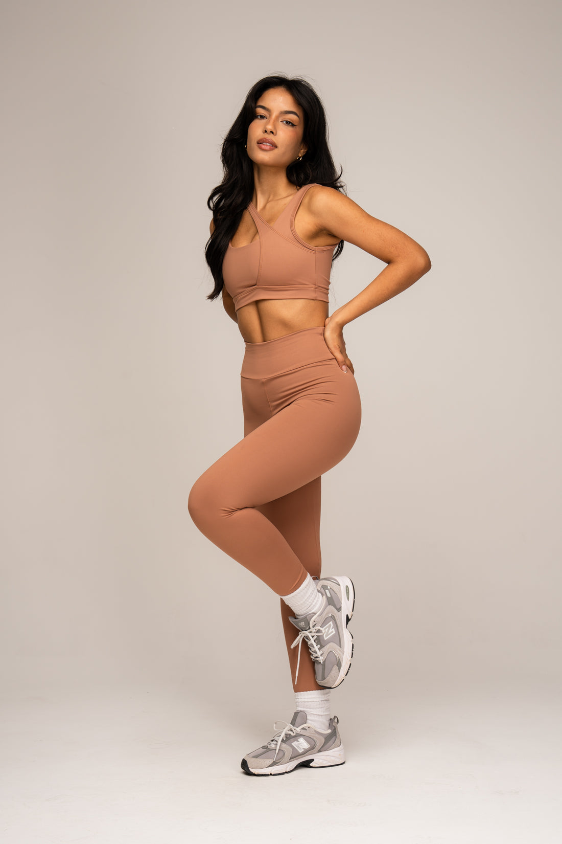 Conjunto Legging e Top Jolie Essentials Mocha Mousse