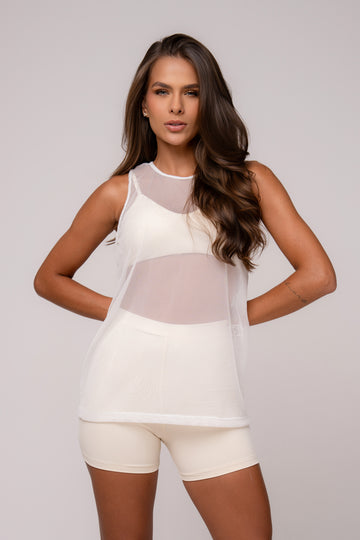 Regata Tule Recorte Off White