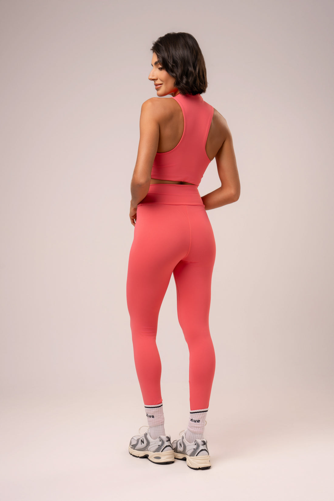 Conjunto Essentials Legging e Top Zíper Coral