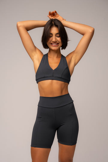 Conjunto Fitness Short e Top Nadador Grafite