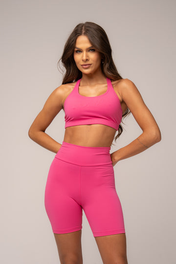 Conjunto Fitness Short e Top Ret Hot Pink