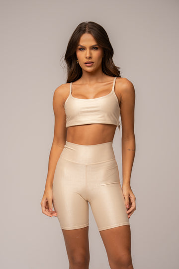 Conjunto Short e Top Faixa Lovers Champagne