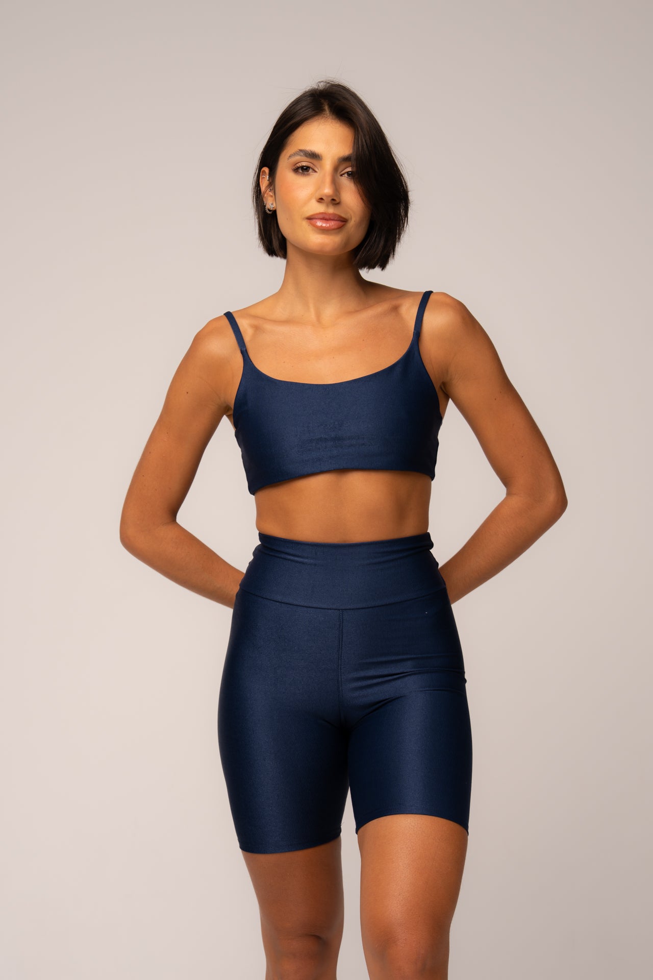 Conjunto Short e Top Faixa Lovers Azul Noturno