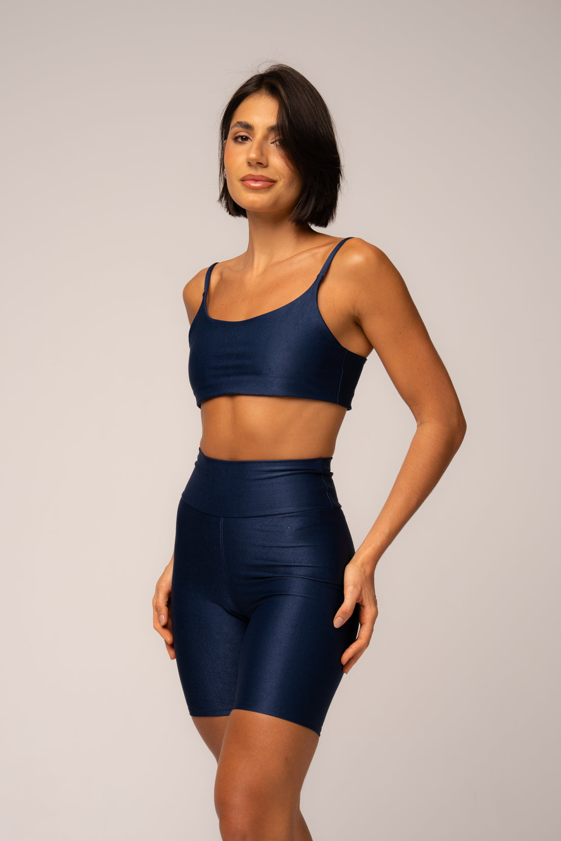 Conjunto Short e Top Faixa Lovers Azul Noturno