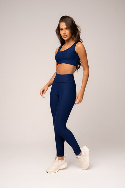 Conjunto Legging e Top Alças Retas Flow Marinho