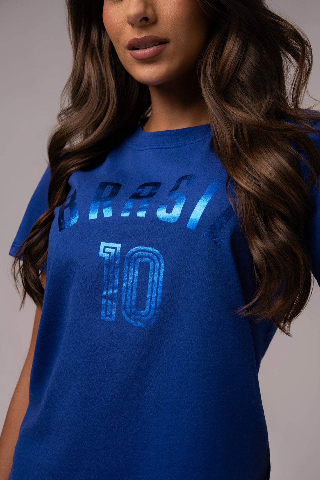 Camiseta Algodão Silk Brasil Azul Royal