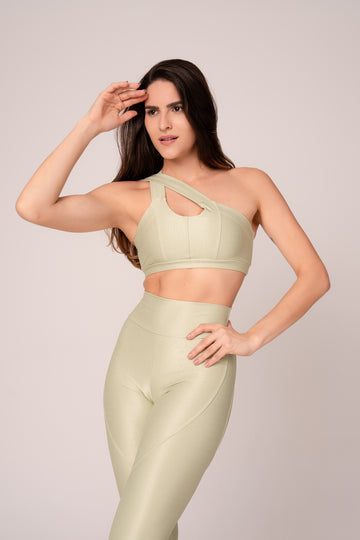 Conjunto Legging e Top Cruzado Lovers Verde Matcha