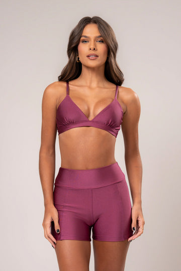 Conjunto Short e Top V Glow Malva