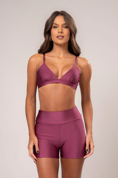 Conjunto Short e Top V Glow Malva