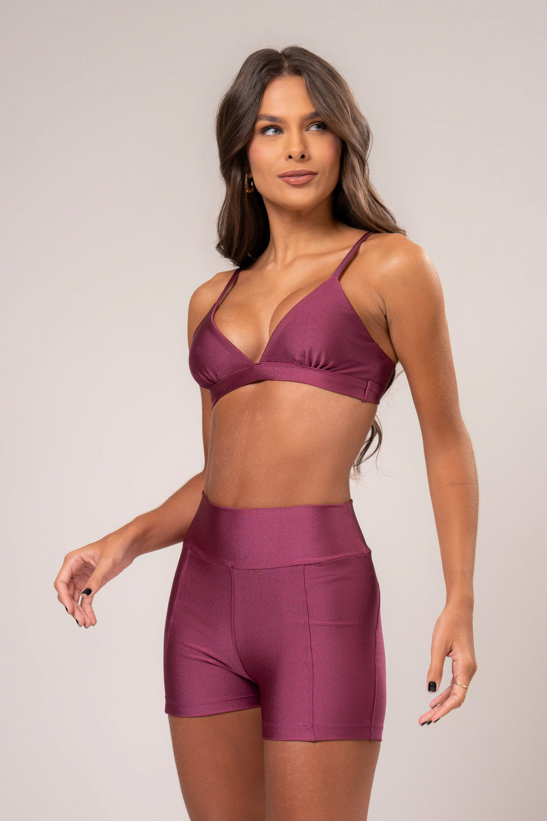 Conjunto Short e Top V Glow Malva
