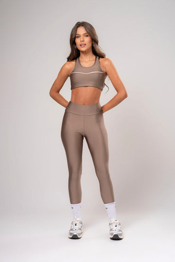 Conjunto Legging e Top Intense Glow Castanho