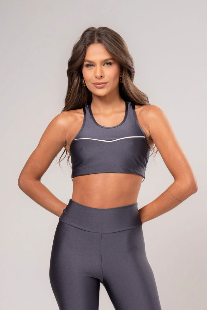 Conjunto Legging e Top Intense Glow Grafite