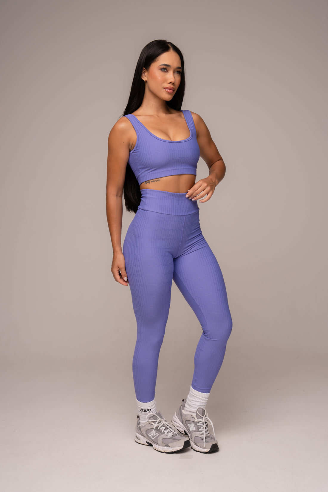 Conjunto Fitness Texturizado Legging e Top Lavanda