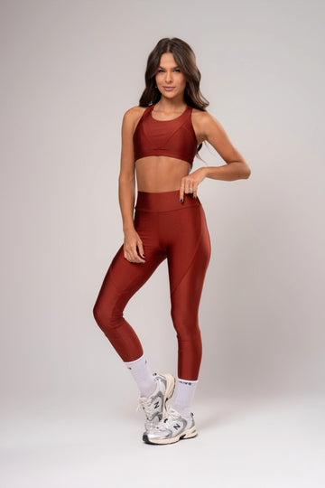 Conjunto Legging e Top Recortes Glow Terracota
