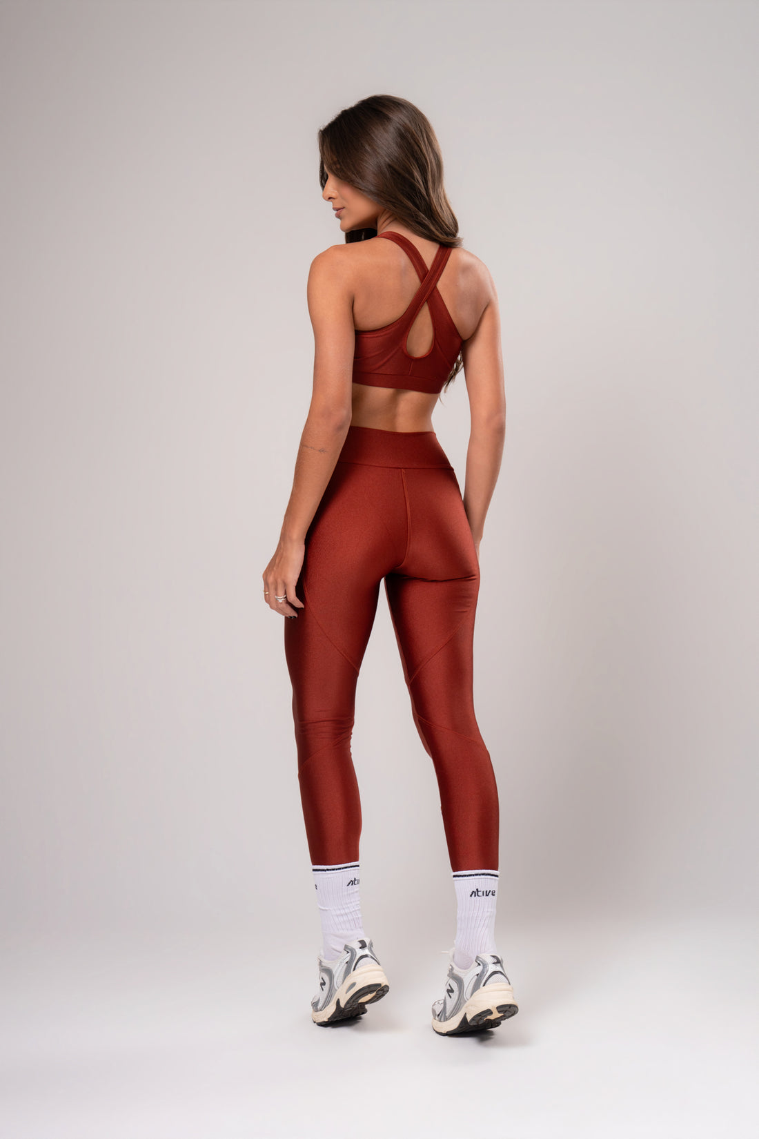 Conjunto Legging e Top Recortes Glow Terracota
