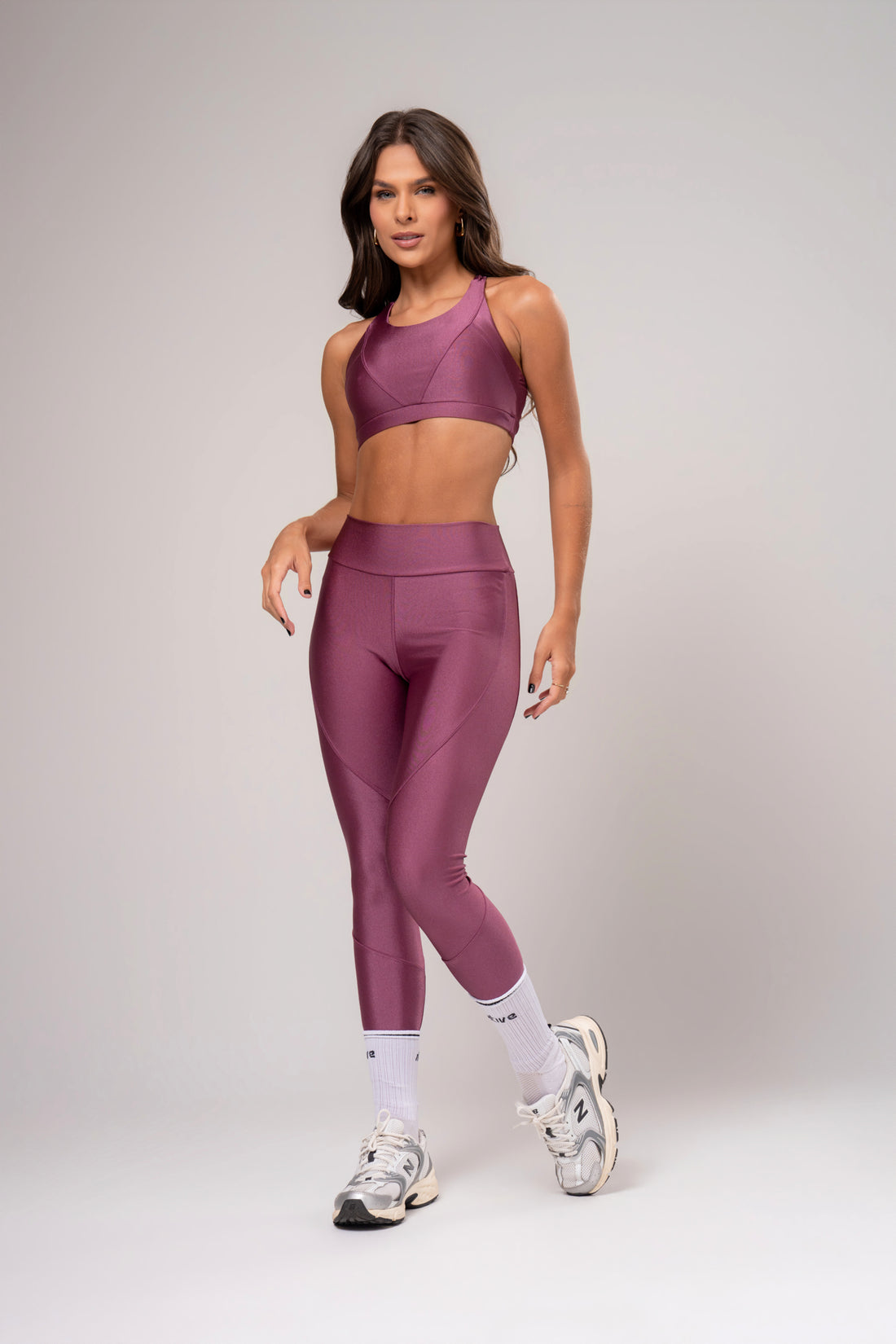 Conjunto Legging e Top Recortes Glow Malva