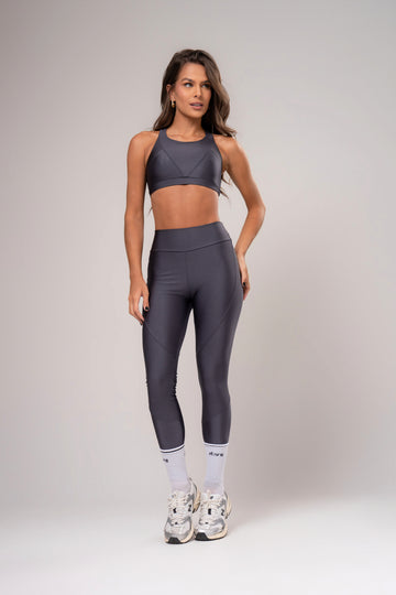 Conjunto Legging e Top Recortes Glow Grafite