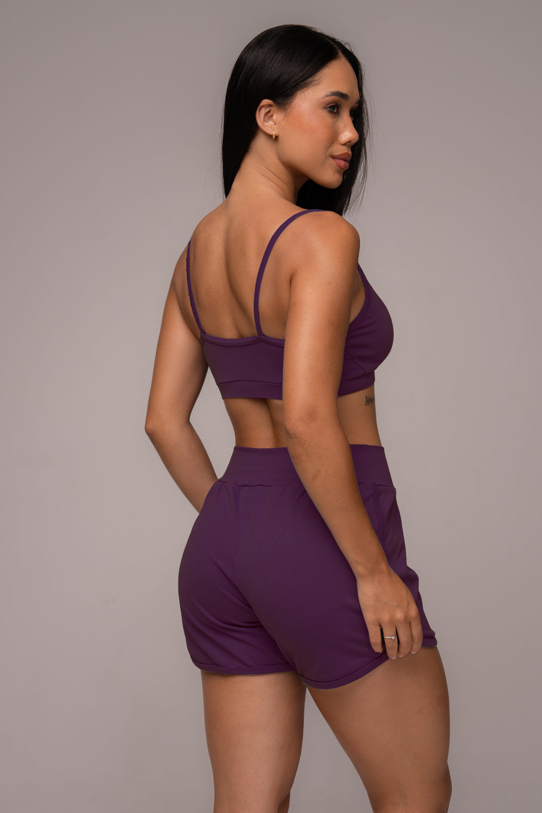 Conjunto Fitness Texturizado Short e Top Açaí