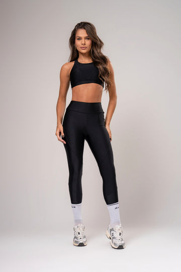 Conjunto Legging e Top Recortes Glow Preto