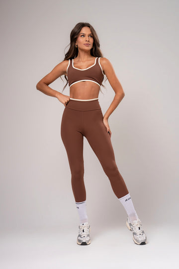 Conjunto Legging e Top Viés Cosmo Chocolate