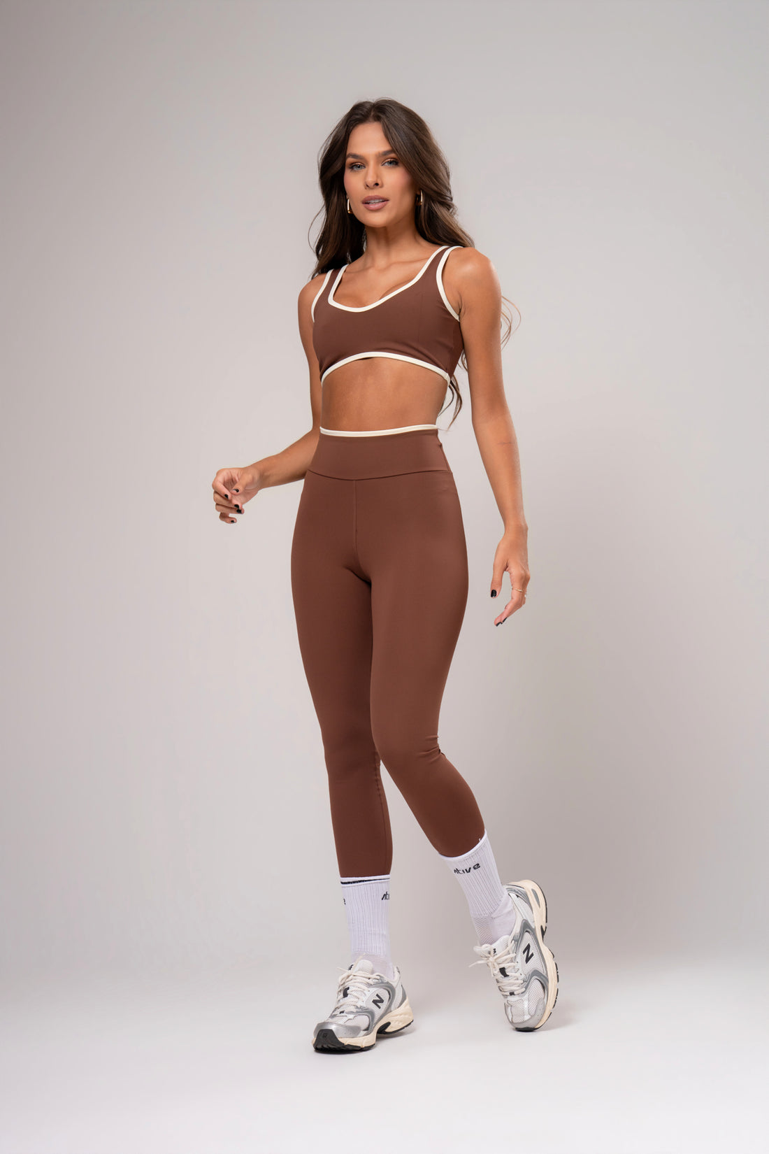 Conjunto Legging e Top Viés Cosmo Chocolate