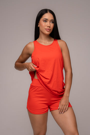 Conjunto Fitness UV Short e Regatão Vermelho