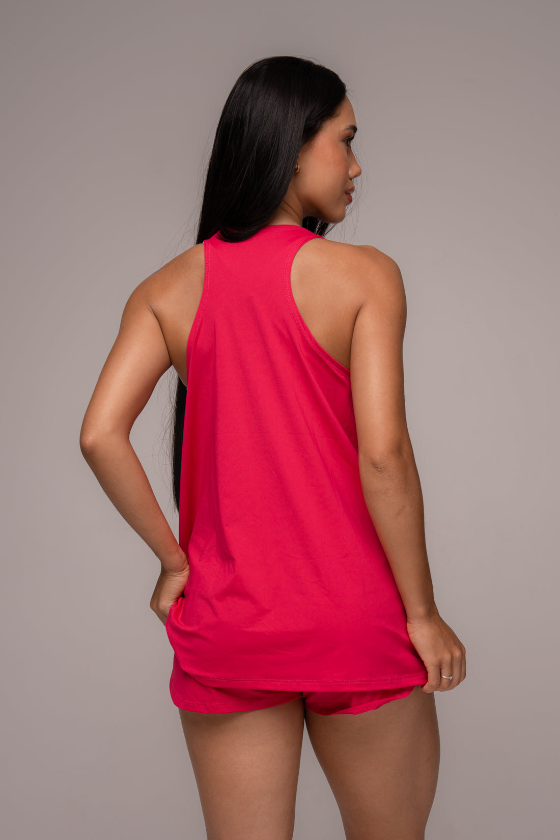 Conjunto Fitness UV Short e Regatão Cereja