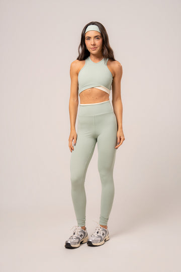 Conjunto Legging e Top Fantasy Bicolor Power Sálvia