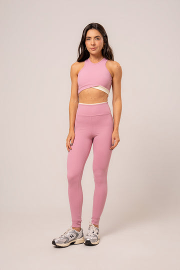 Conjunto Legging e Top Fantasy Bicolor Power Rosa Seco