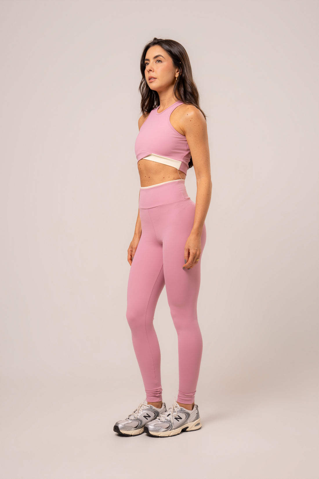 Conjunto Legging e Top Fantasy Bicolor Power Rosa Seco