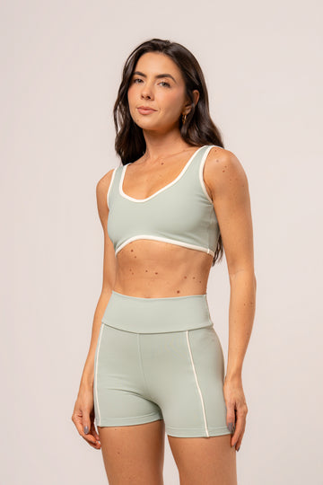 Conjunto Short e Top Viés Power Sálvia