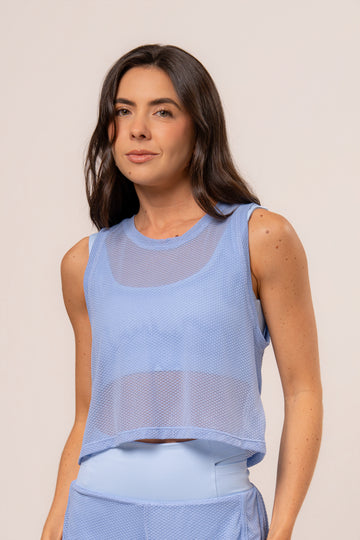 Regata Cropped Telinha Cosmo Lagoon Blue