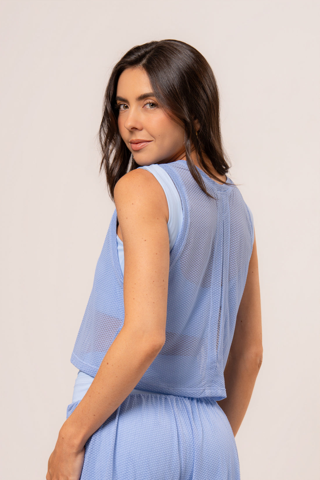 Regata Cropped Telinha Cosmo Lagoon Blue