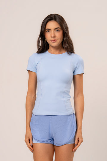 Blusa Manga Curta Cosmo Lagoon Blue