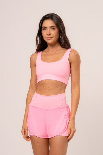 Conjunto Short Duplo Telinha e Top Soul Cosmo Icy Pink