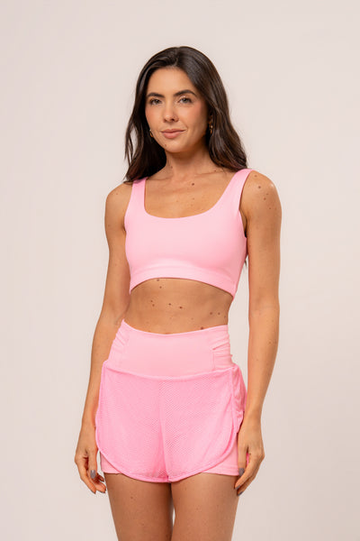Conjunto Short Duplo Telinha e Top Soul Cosmo Icy Pink