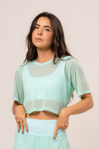 Camiseta Cropped Telinha Cosmo Menta