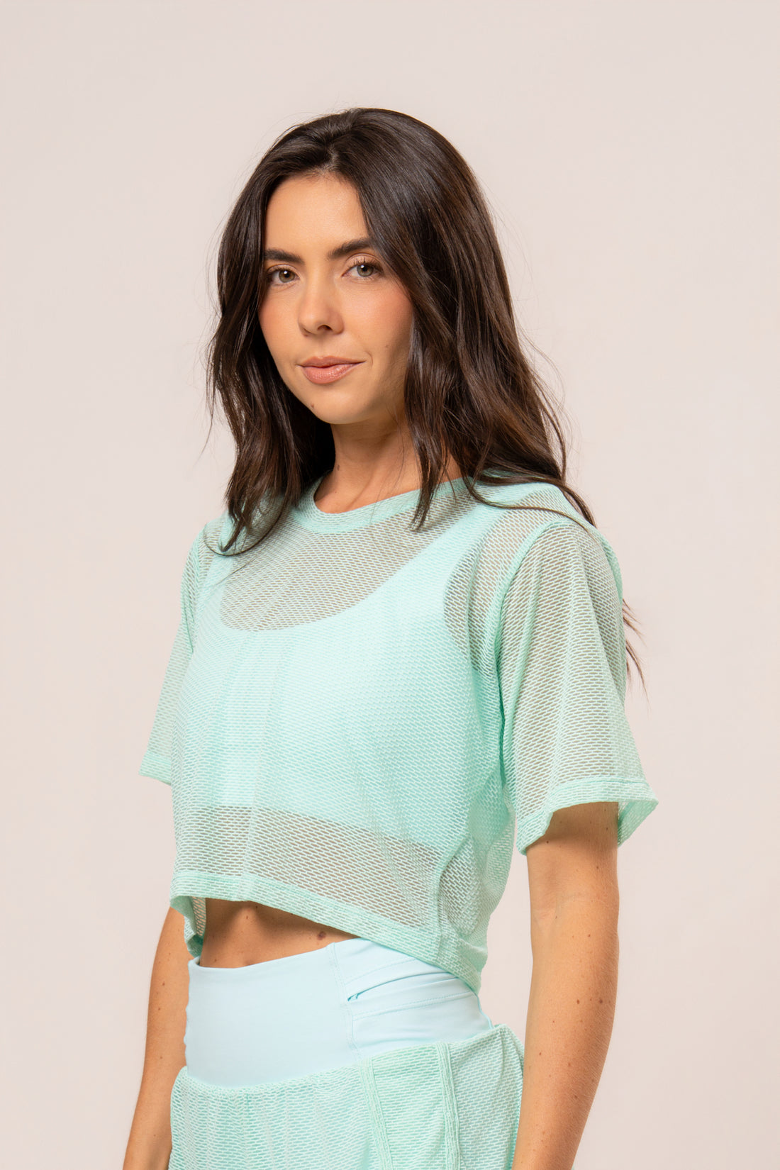 Camiseta Cropped Telinha Cosmo Menta