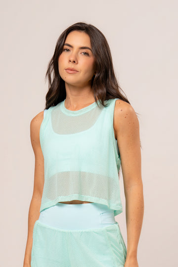Regata Cropped Telinha Cosmo Menta